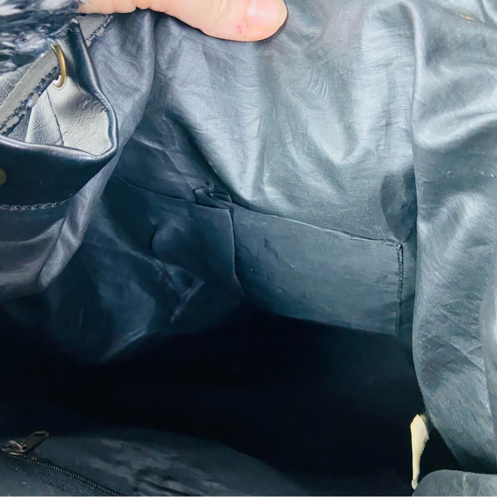 Unbranded Black drawstring Leather Backpack - image 12